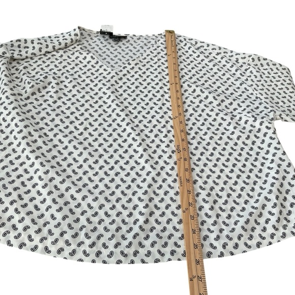 Lane Bryant White Black Paisley Print Blouse Size 18 NWT - Picture 6 of 7